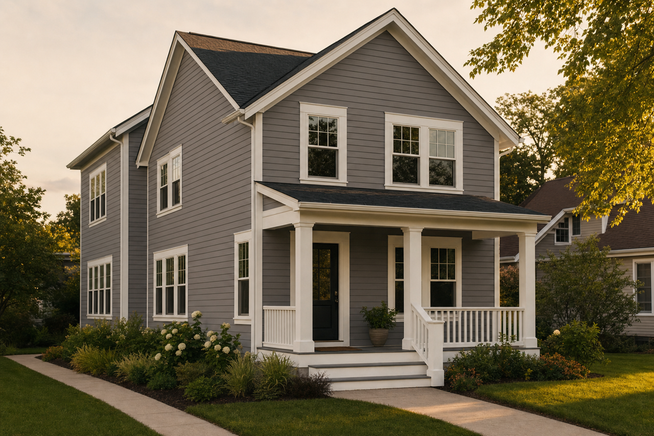 Gray by Benjamin Moore on exterior