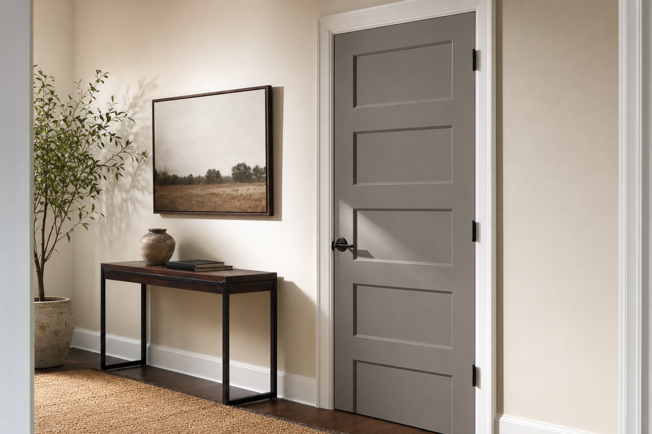 Gray by Benjamin Moore on interior-doors