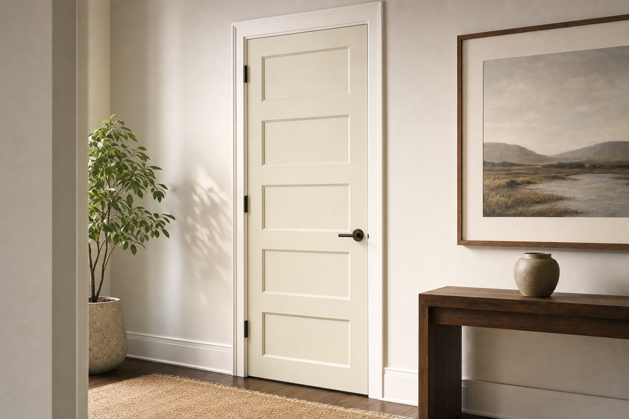 Light Pewter by Benjamin Moore on interior-doors