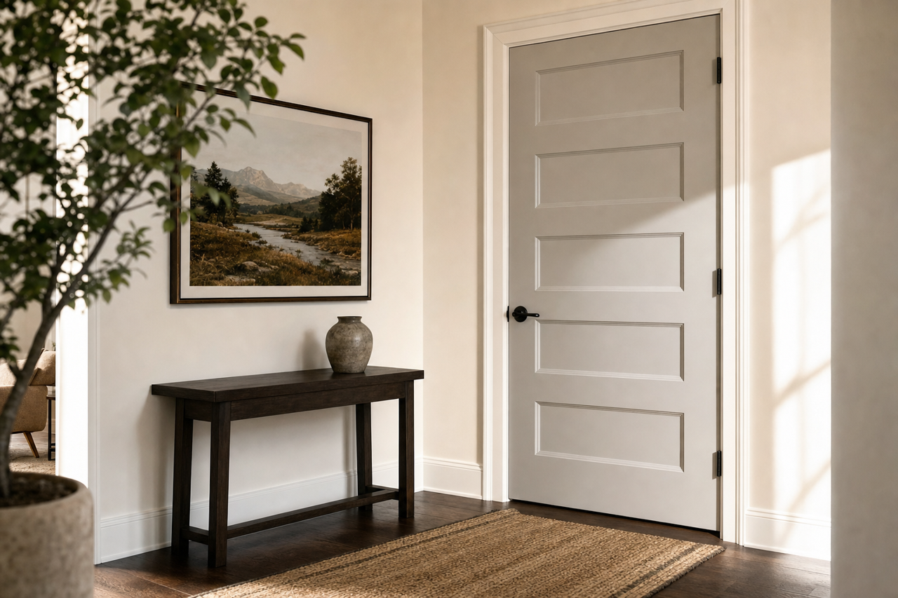Baltic Gray by Benjamin Moore on interior-doors