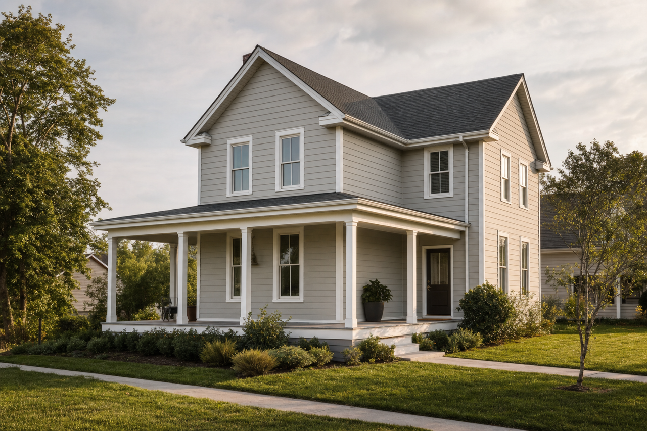 Gray Huskie by Benjamin Moore on exterior