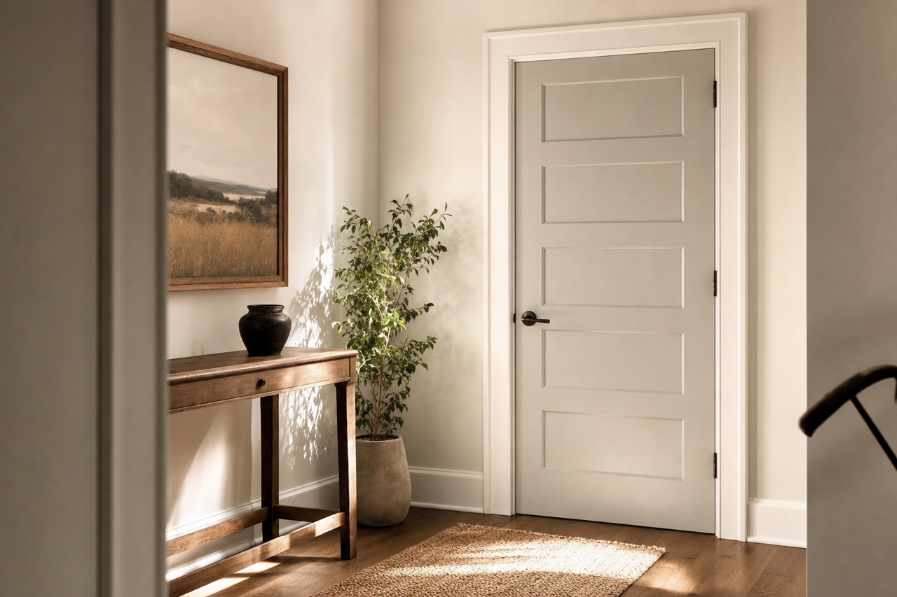 Gray Huskie by Benjamin Moore on interior-doors