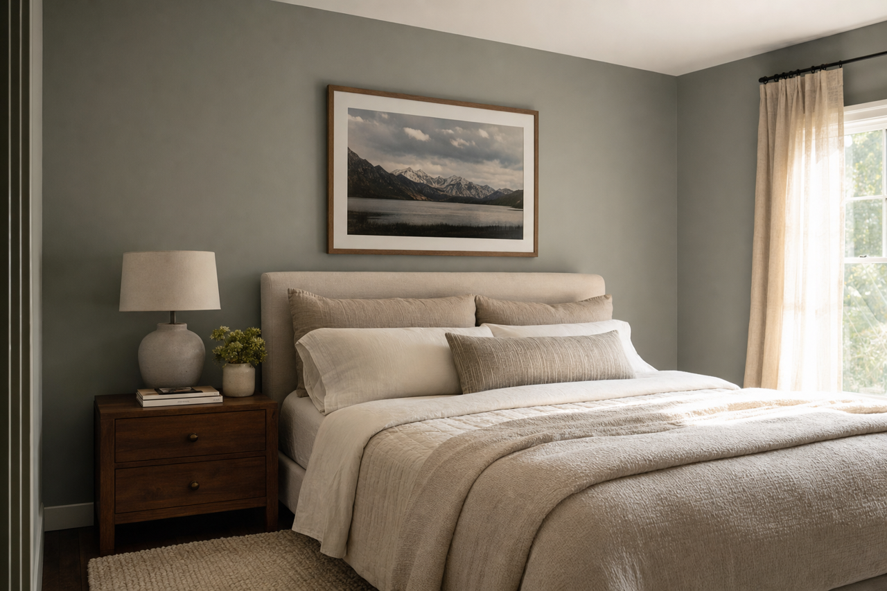 Cos Cob Stonewall by Benjamin Moore on interiors