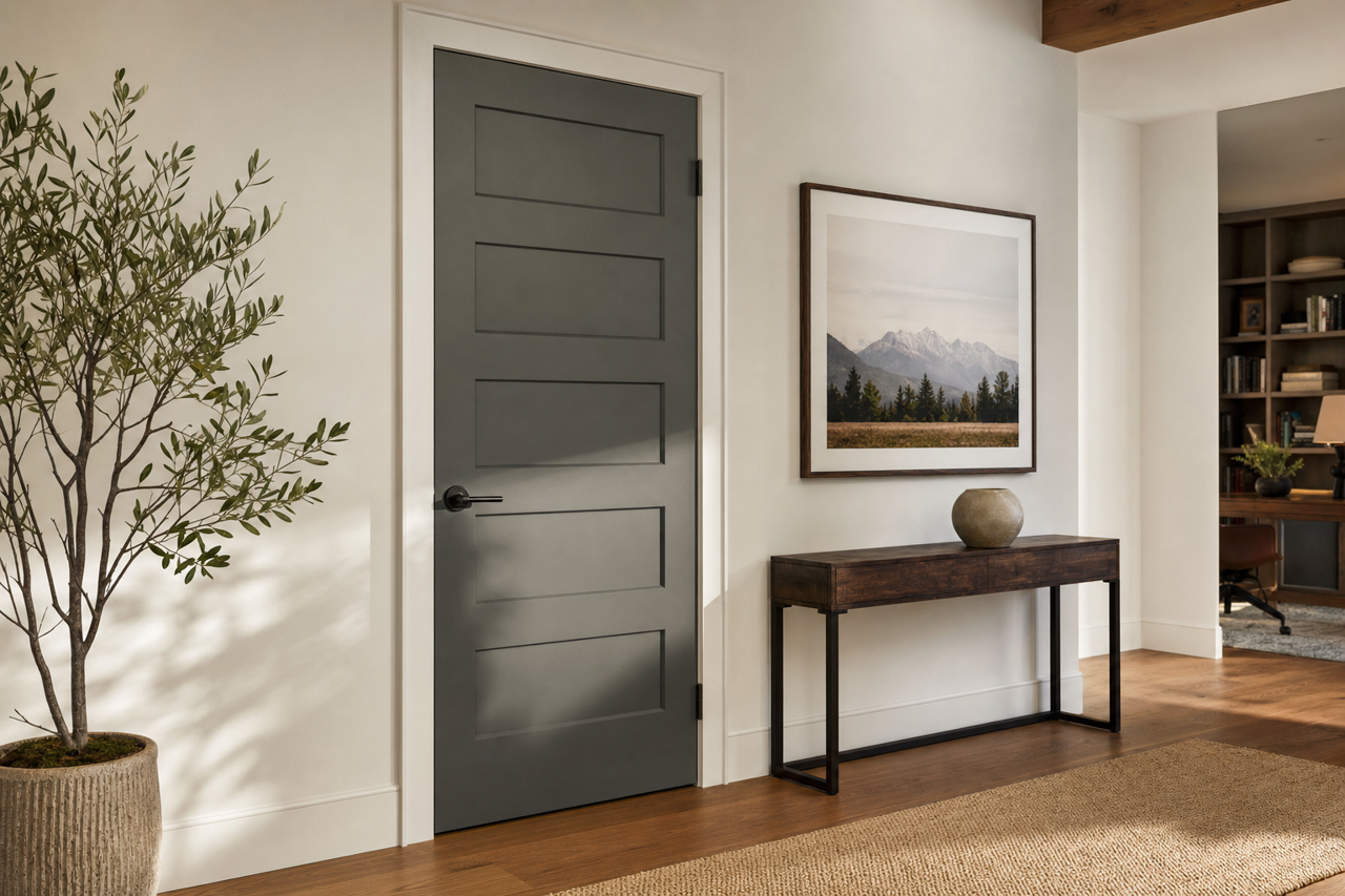 Ashwood Moss by Benjamin Moore on interior-doors