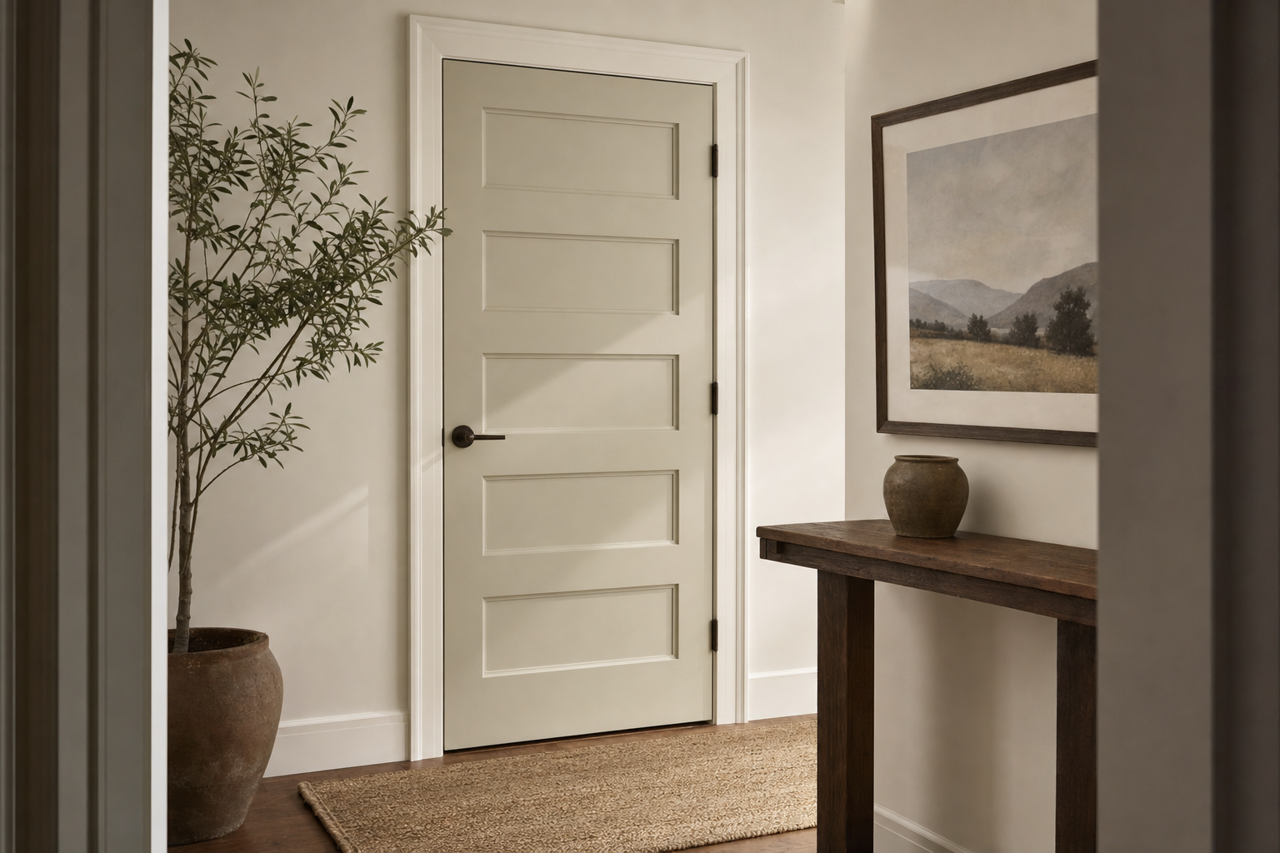 Winterwood by Benjamin Moore on interior-doors