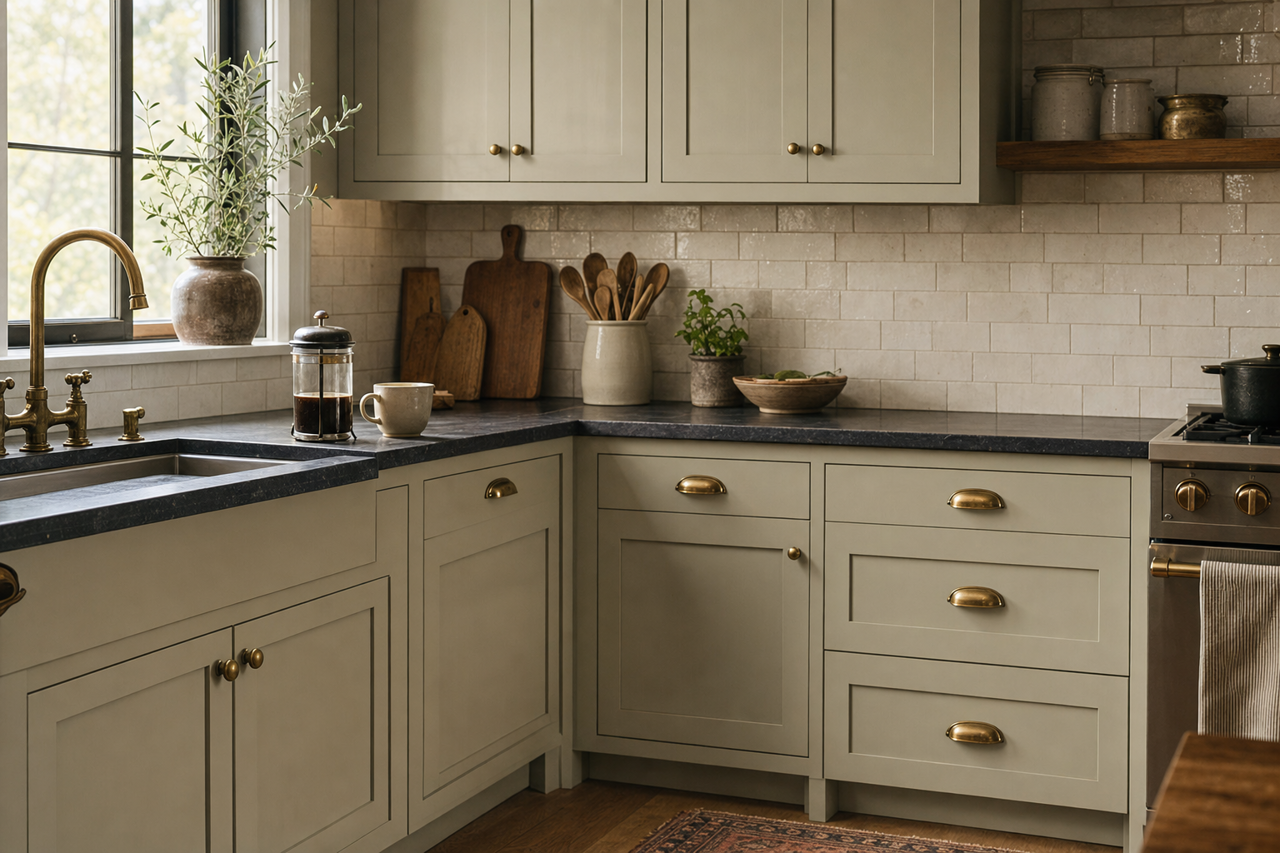 Herbal by Benjamin Moore on cabinets