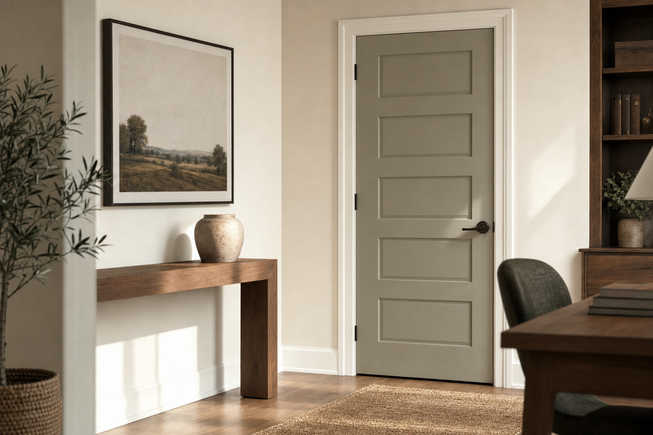 Sage Mountain by Benjamin Moore on interior-doors