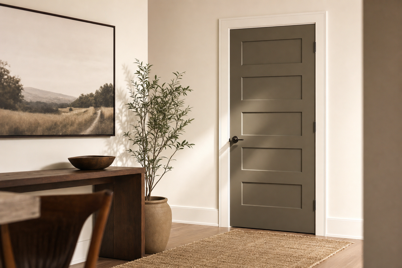 Aegean by Benjamin Moore on interior-doors