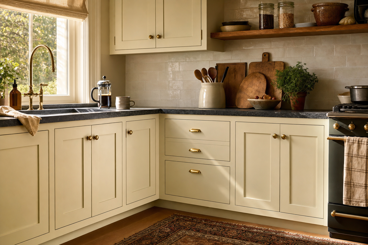 Morning by Benjamin Moore on cabinets