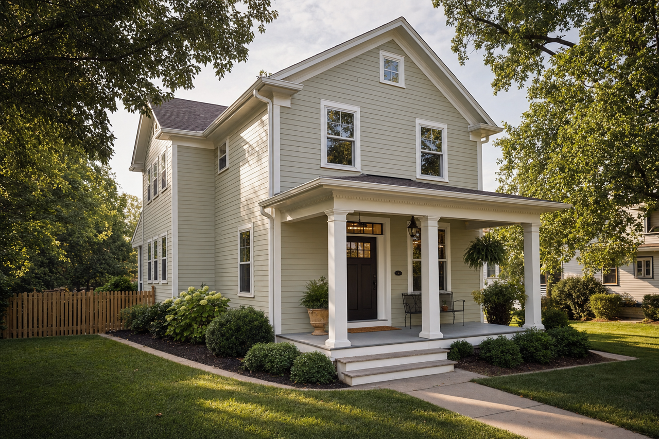 October Mist by Benjamin Moore on exterior