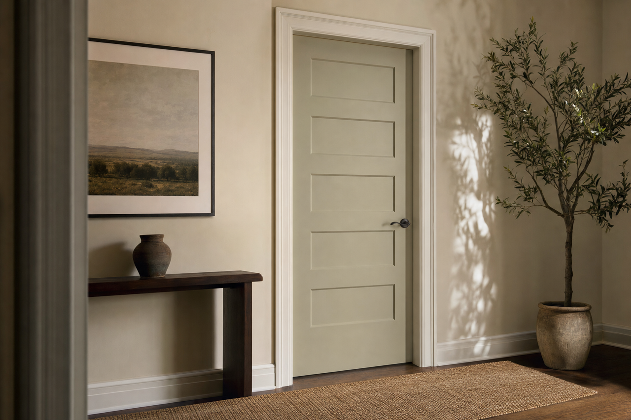 October Mist by Benjamin Moore on interior-doors