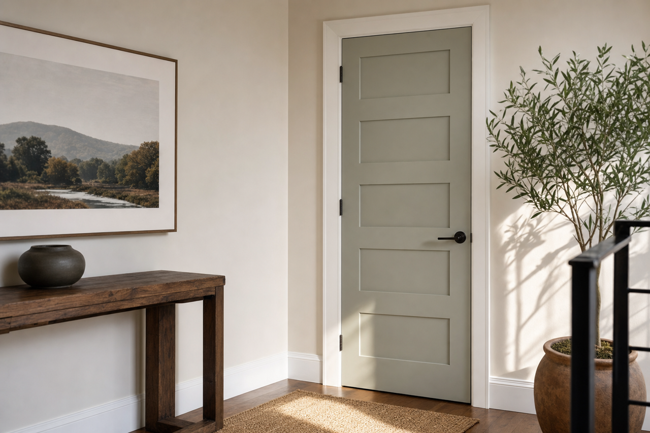 Raintree by Benjamin Moore on interior-doors