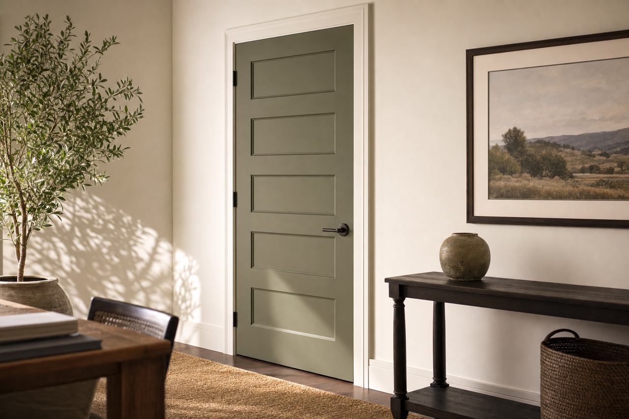 Forest Floor by Benjamin Moore on interior-doors
