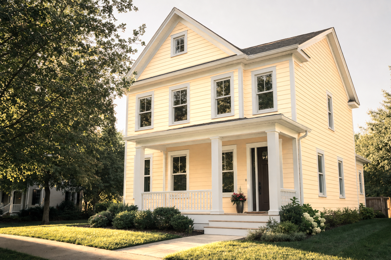 Peach Yogurt by Benjamin Moore on exterior