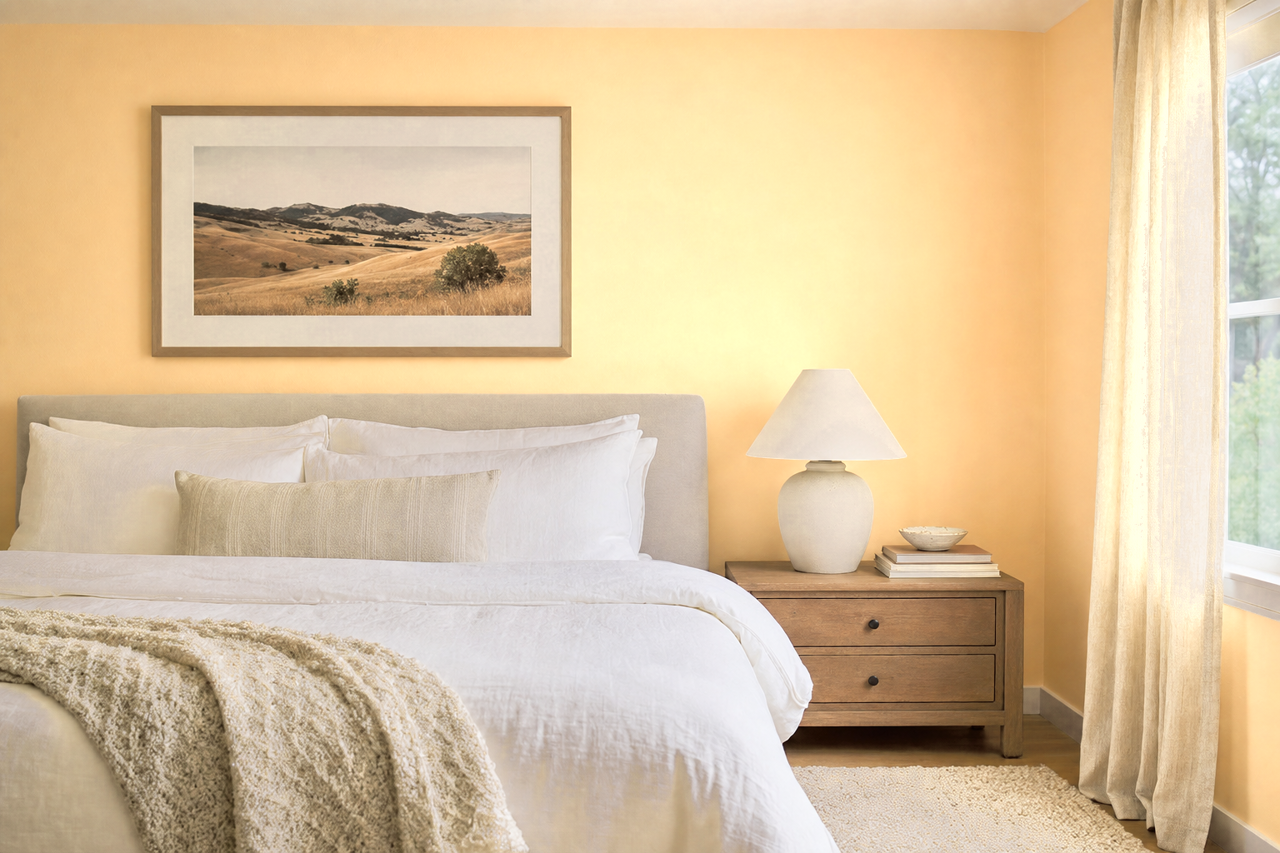 Peach Yogurt by Benjamin Moore on interiors