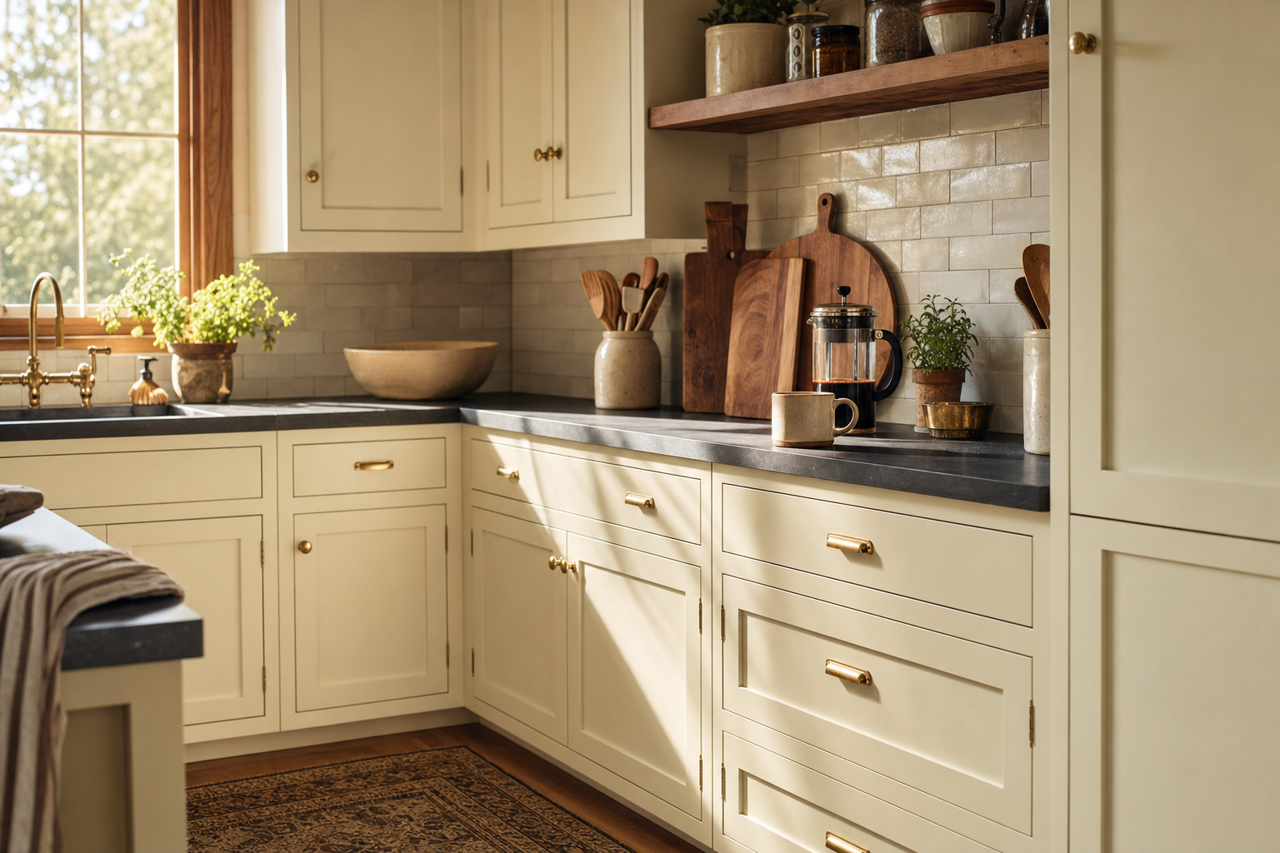 Sweet Spring by Benjamin Moore on cabinets