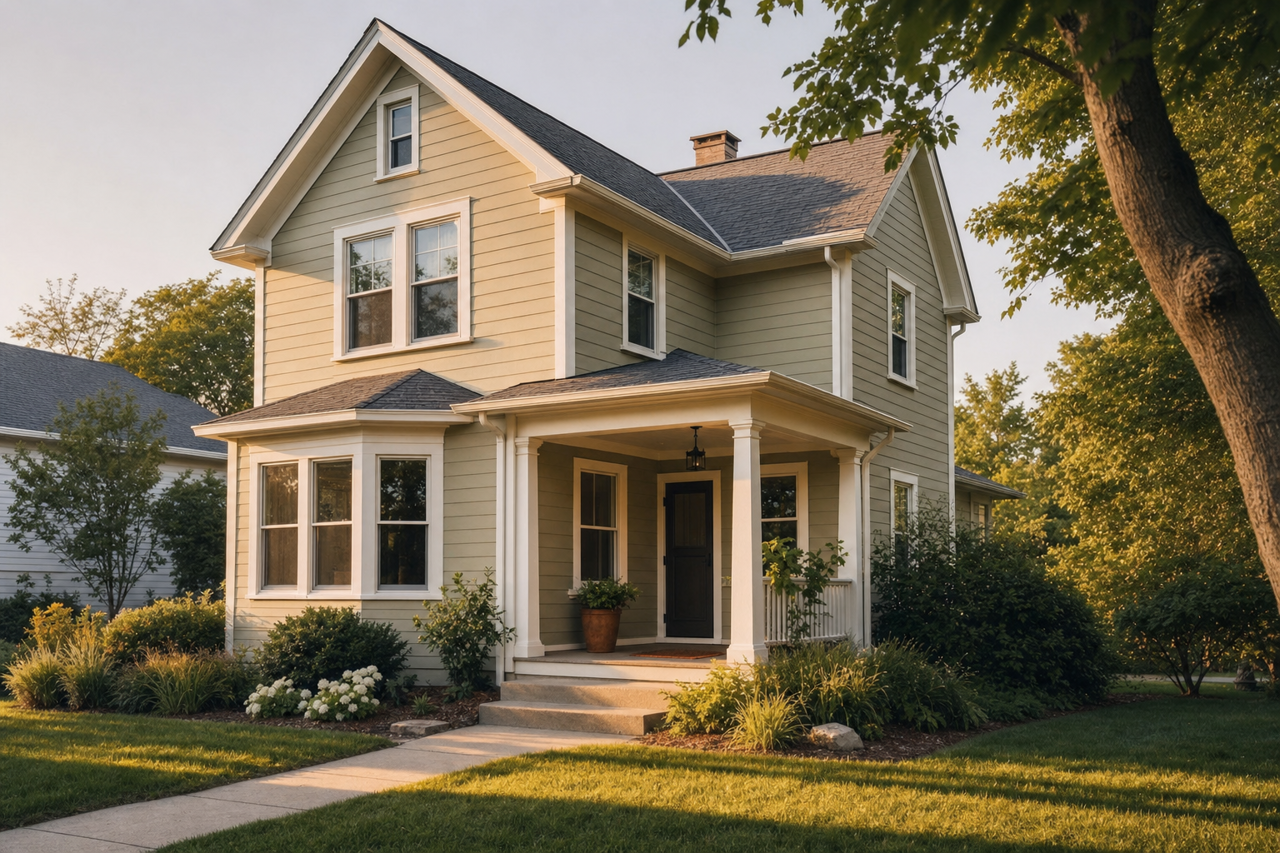 Cheyenne Green by Benjamin Moore on exterior