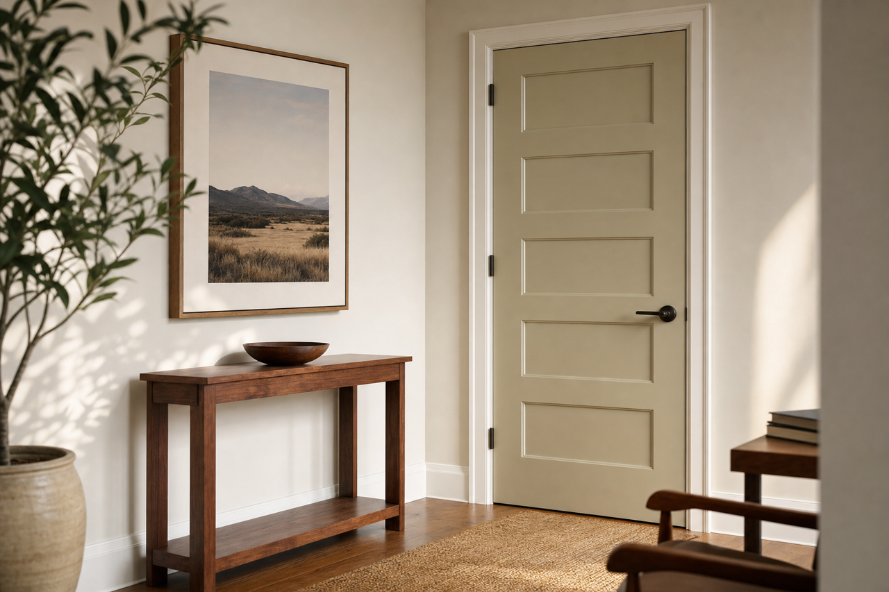 Cheyenne Green by Benjamin Moore on interior-doors