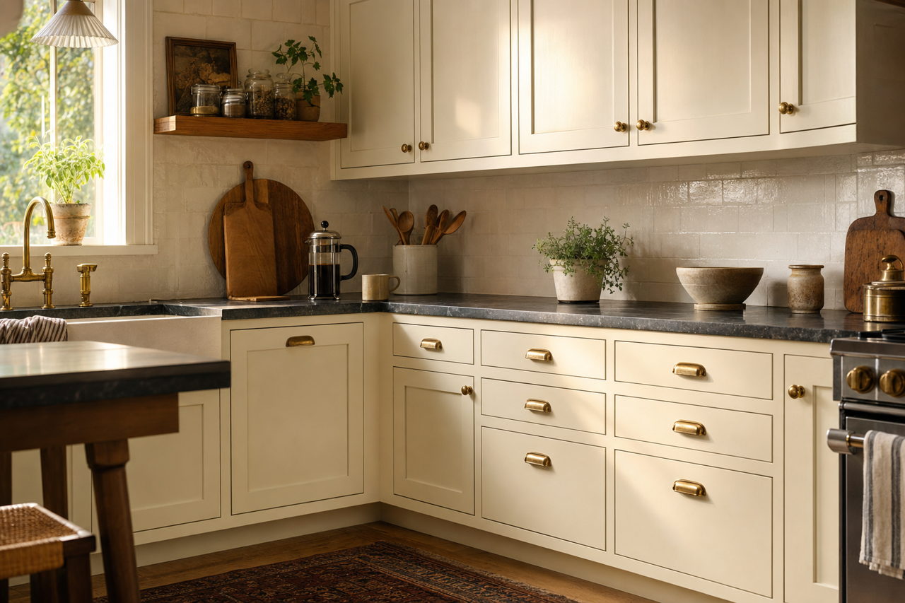Polar by Benjamin Moore on cabinets
