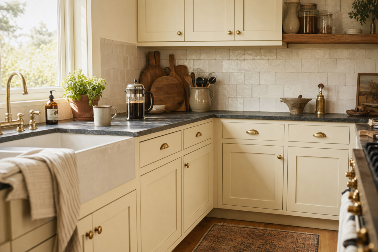 April by Benjamin Moore on cabinets