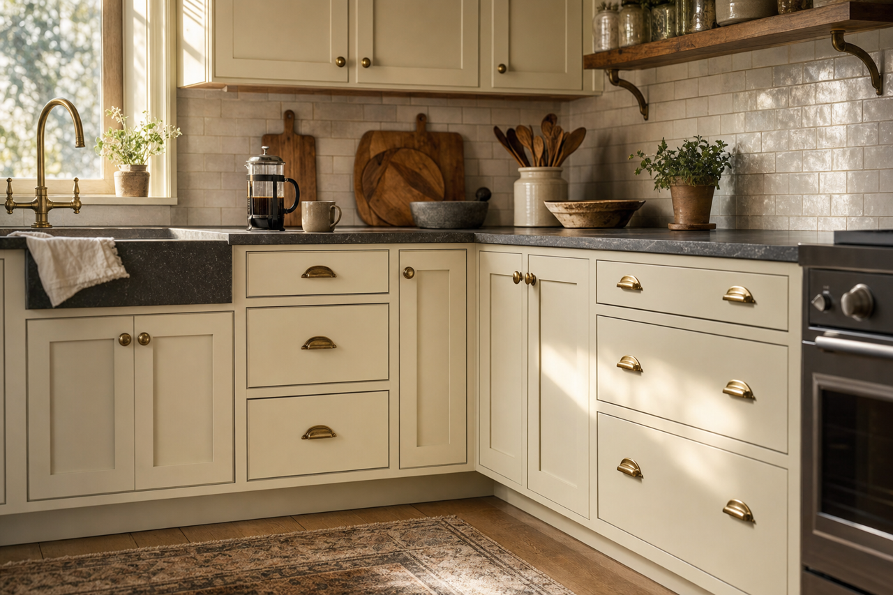 Spring Thaw by Benjamin Moore on cabinets
