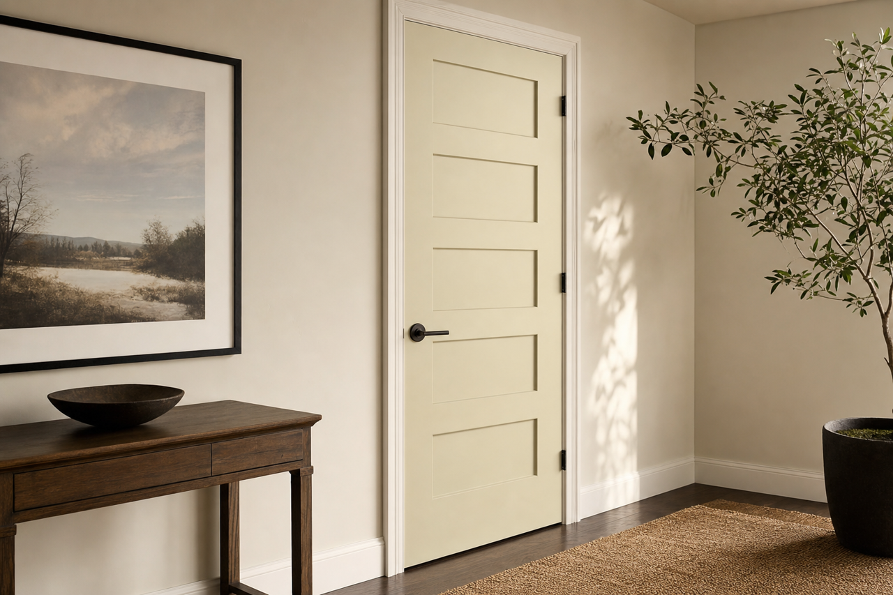 Spring Thaw by Benjamin Moore on interior-doors
