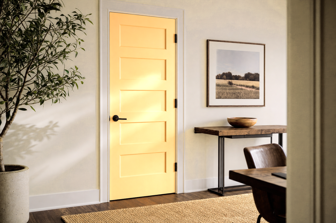 Orange Front by Benjamin Moore on interior-doors