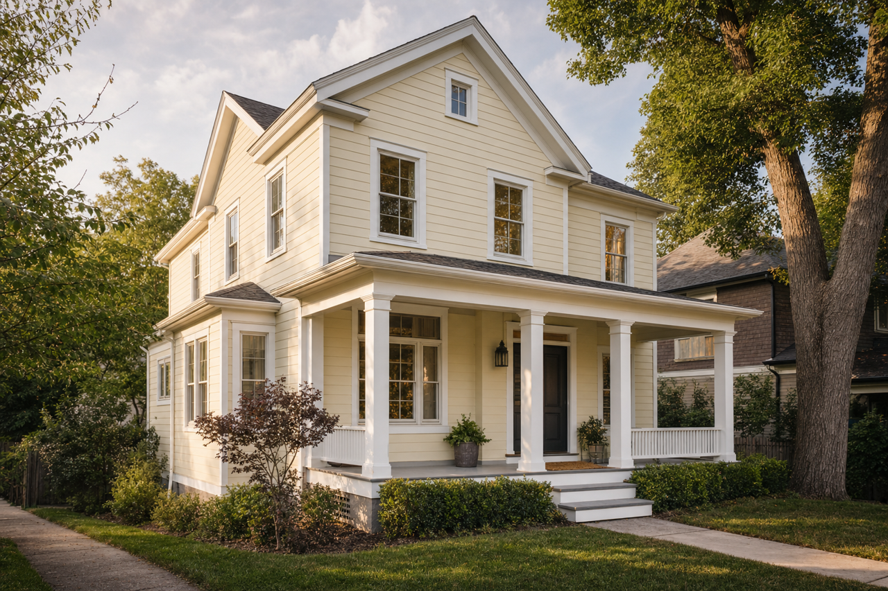 Snow on the Mountain by Benjamin Moore on exterior