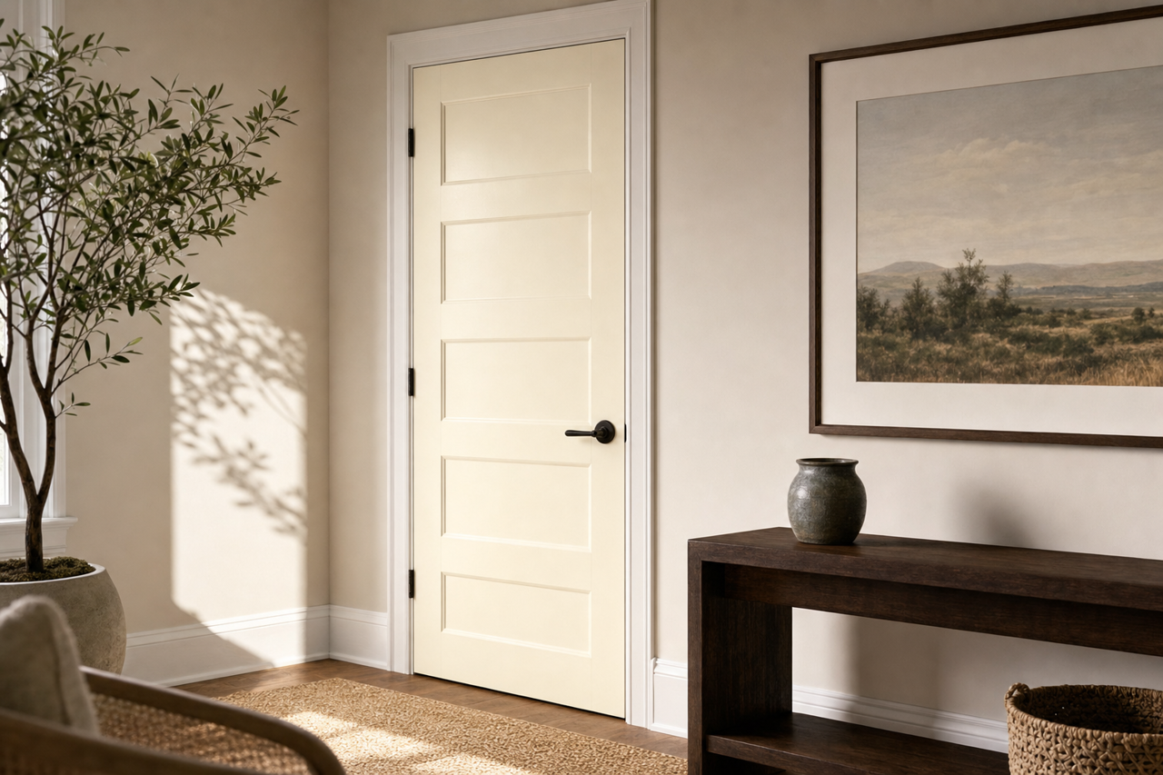 Snow on the Mountain by Benjamin Moore on interior-doors