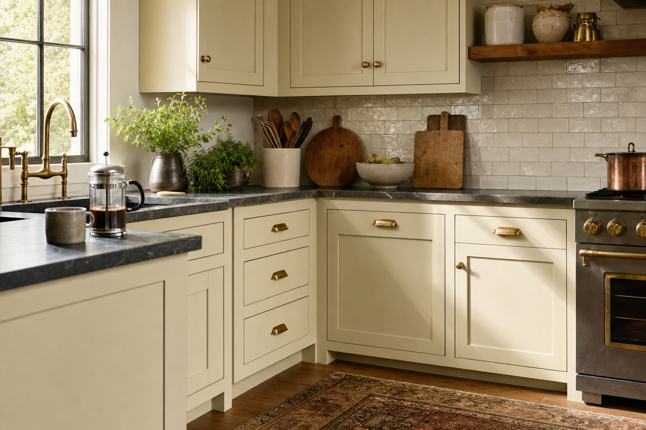 Moon Shadow by Benjamin Moore on cabinets