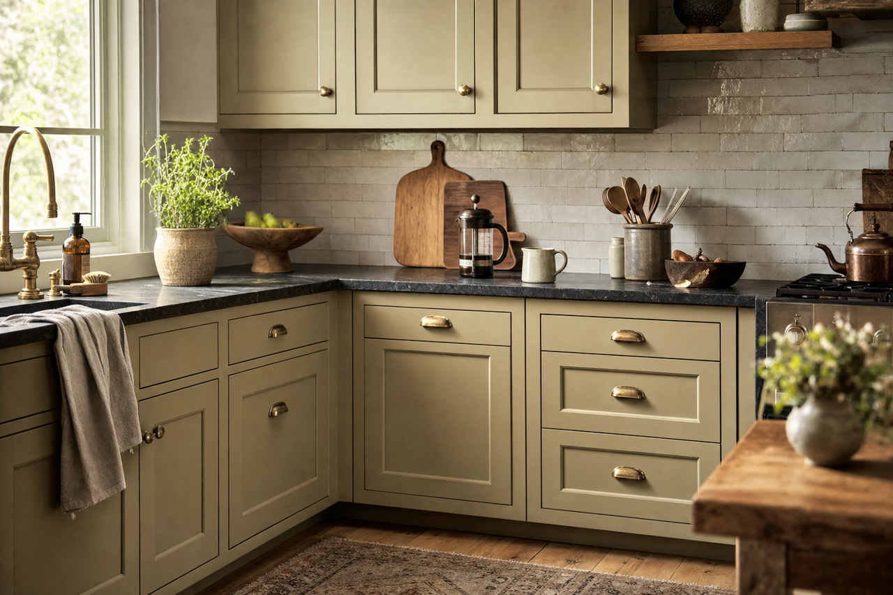 At by Benjamin Moore on cabinets