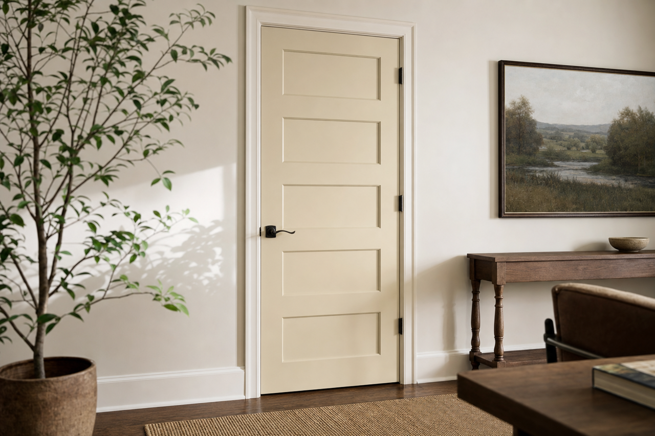 Hushed by Benjamin Moore on interior-doors