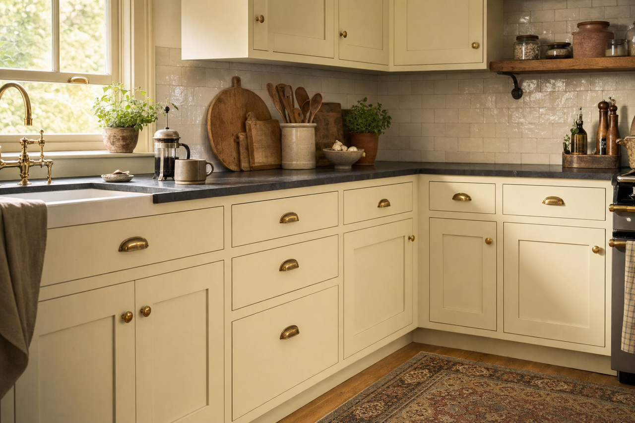 Nature's Essentials by Benjamin Moore on cabinets