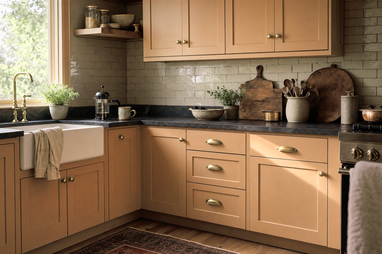 Nature's Scenery by Benjamin Moore on cabinets