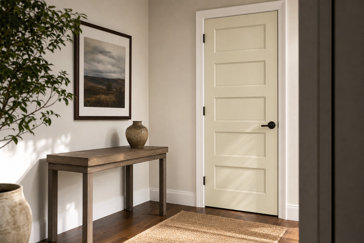 Early Morning Mist by Benjamin Moore on interior-doors