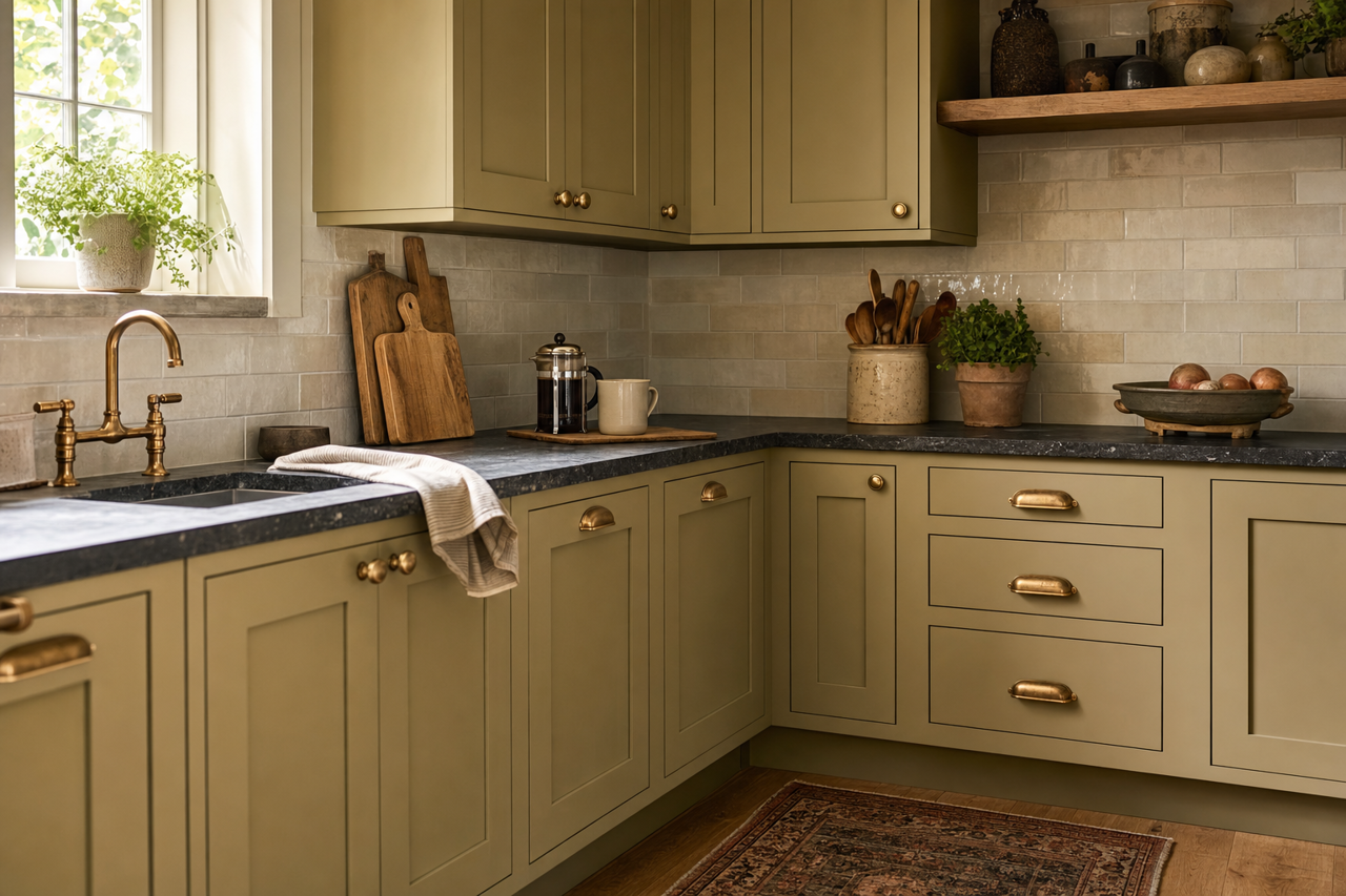 Majestic Sage by Benjamin Moore on cabinets
