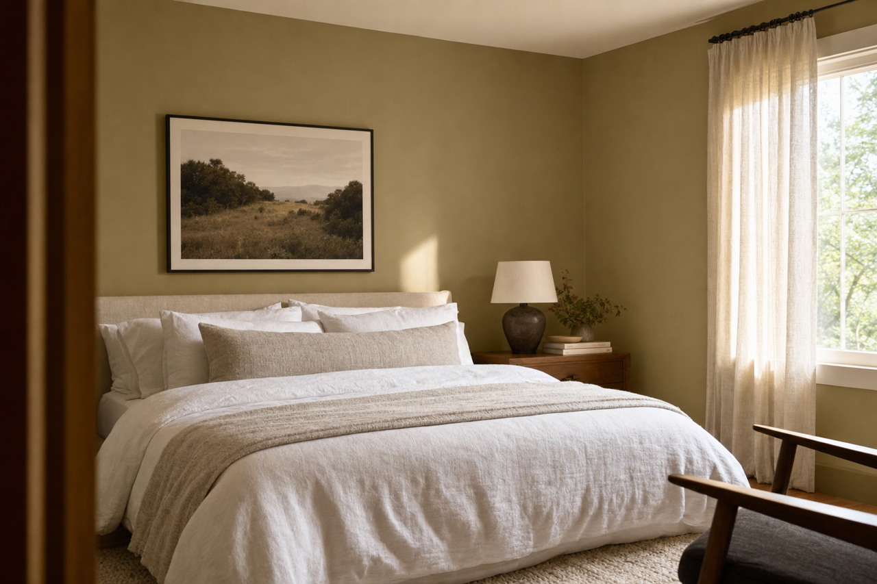 Majestic Sage by Benjamin Moore on interiors