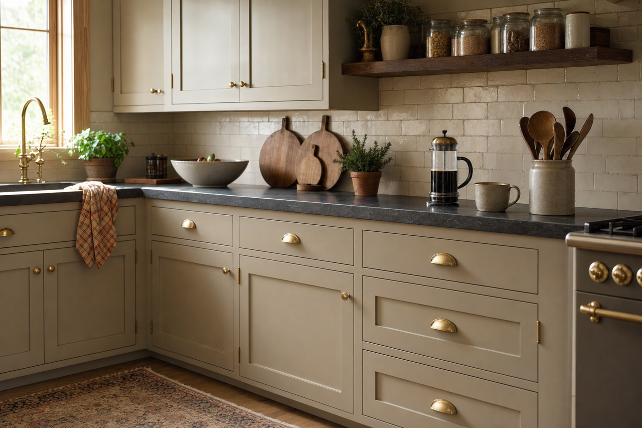 River by Benjamin Moore on cabinets