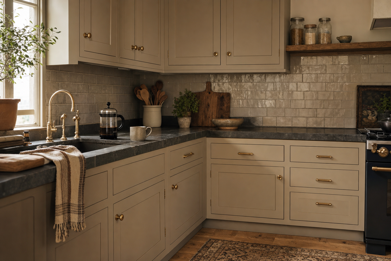 Wildwood by Benjamin Moore on cabinets