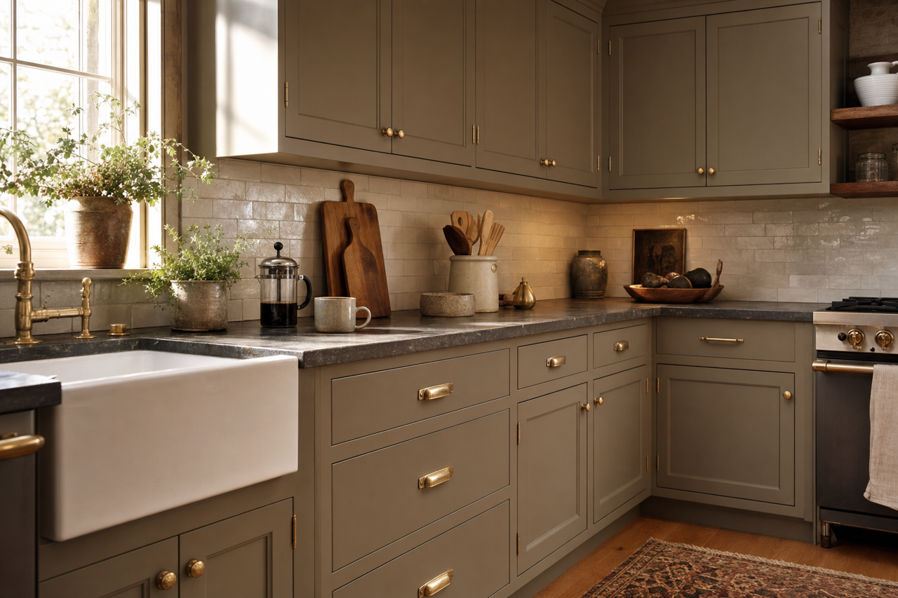 Roosevelt by Benjamin Moore on cabinets