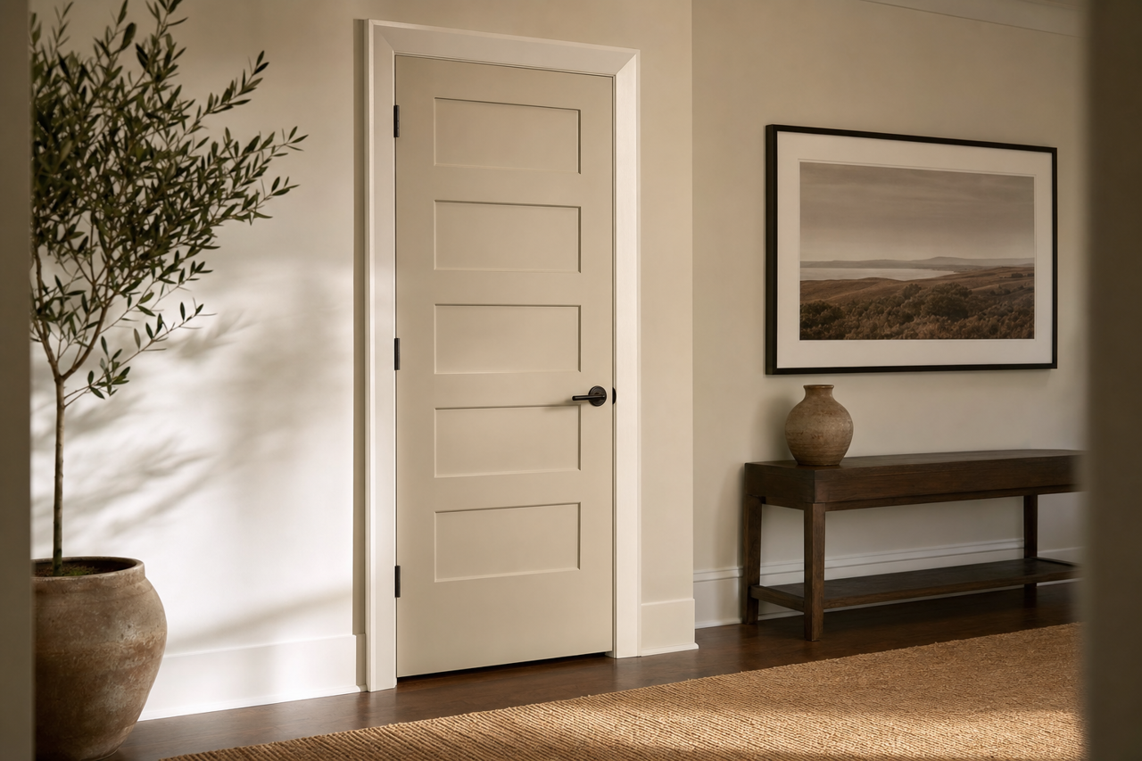 London Fog by Benjamin Moore on interior-doors