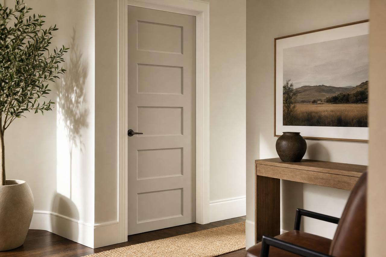 Plymouth Rock by Benjamin Moore on interior-doors