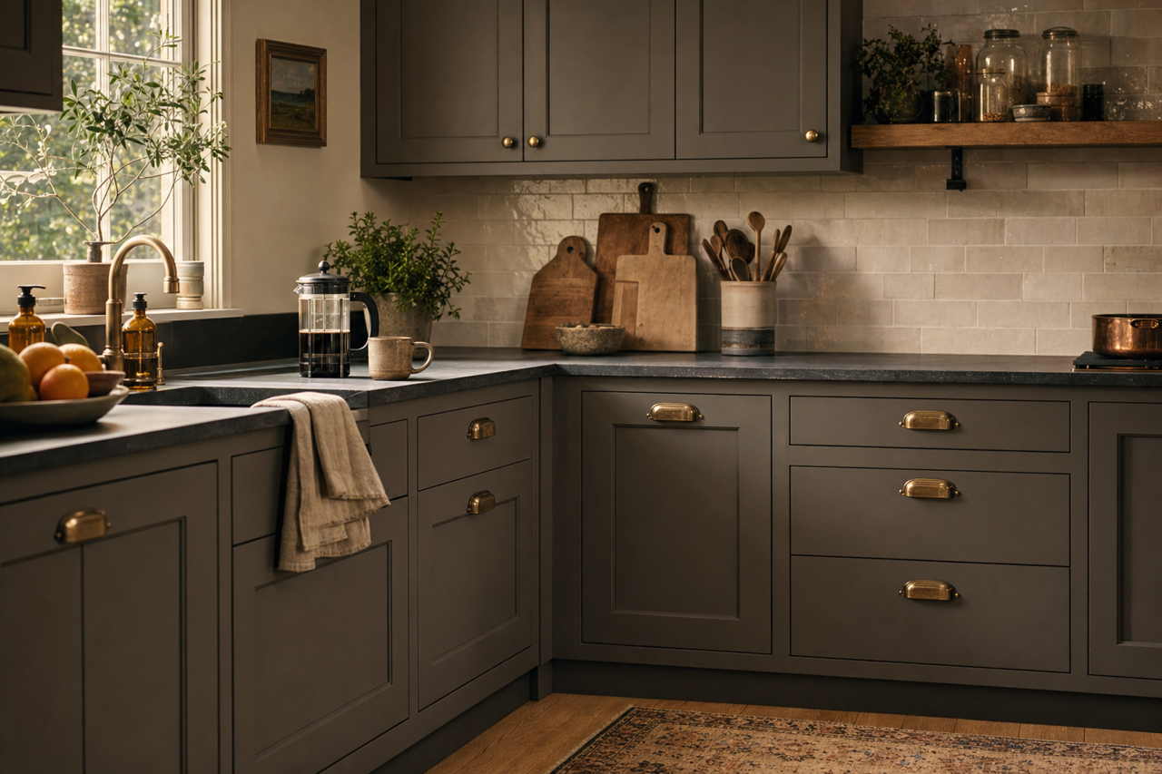 Dragon's by Benjamin Moore on cabinets
