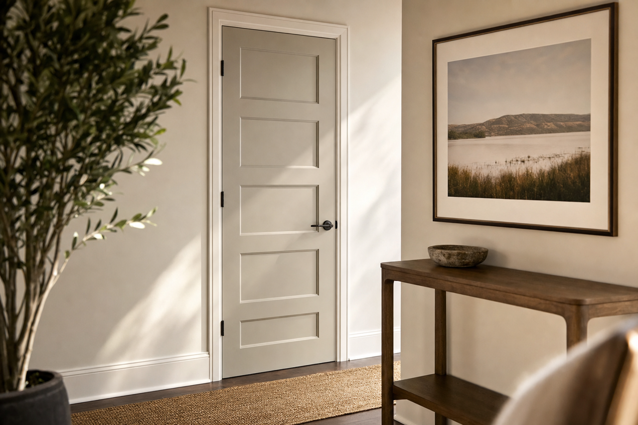 La Paloma Gray by Benjamin Moore on interior-doors