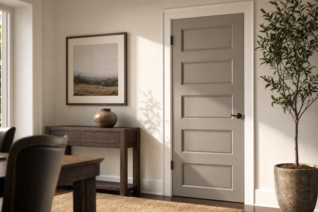 Equestrian Gray by Benjamin Moore on interior-doors