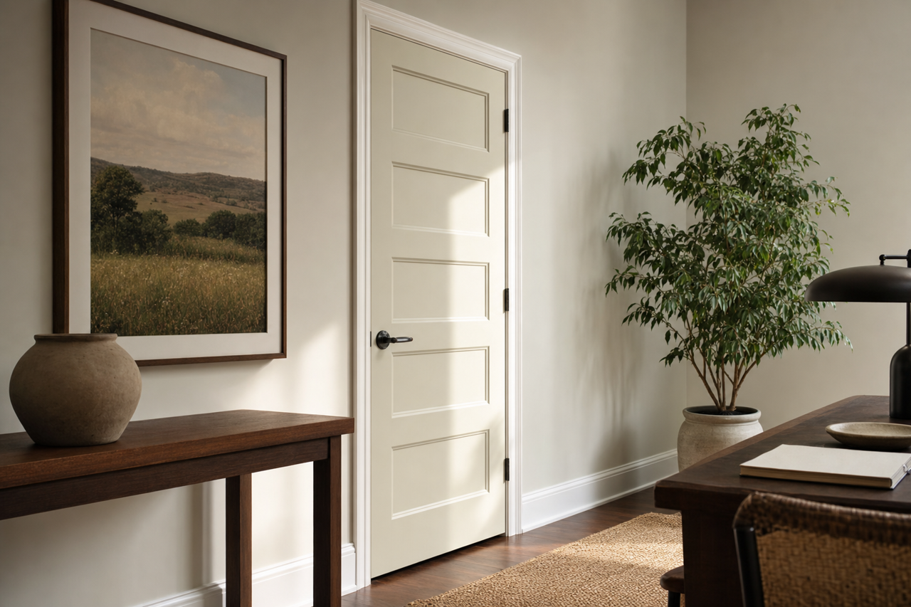 Winter by Benjamin Moore on interior-doors