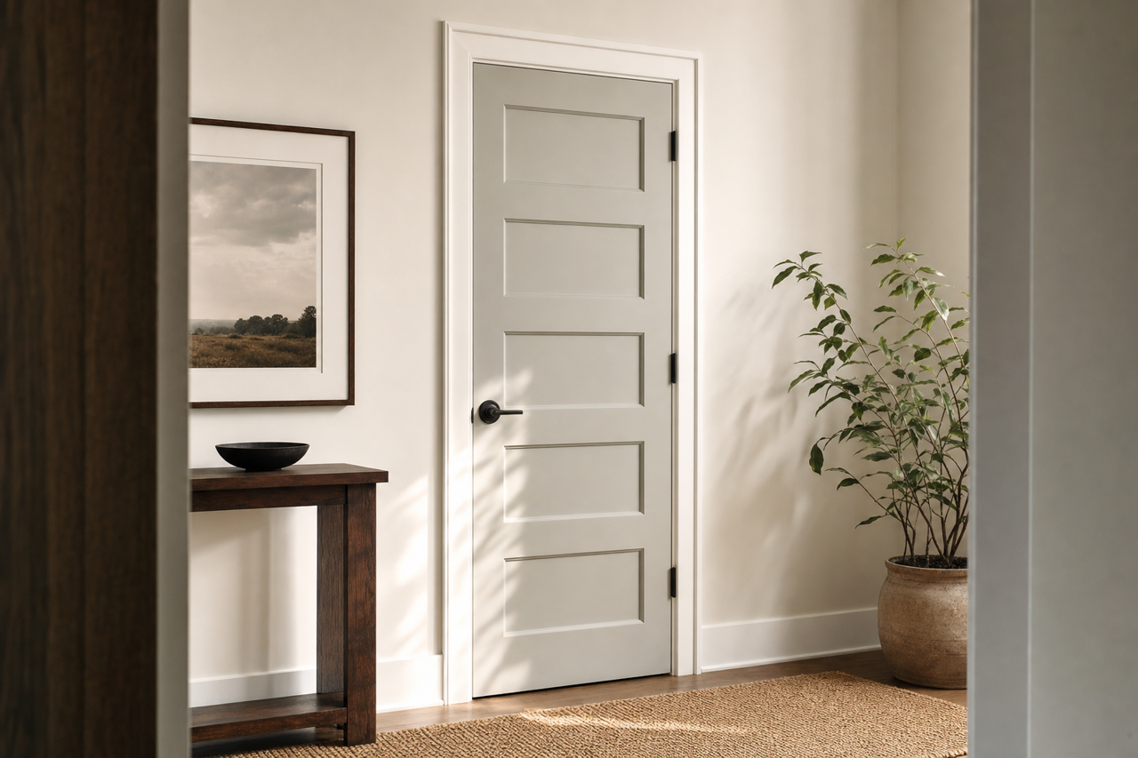 Silver by Benjamin Moore on interior-doors