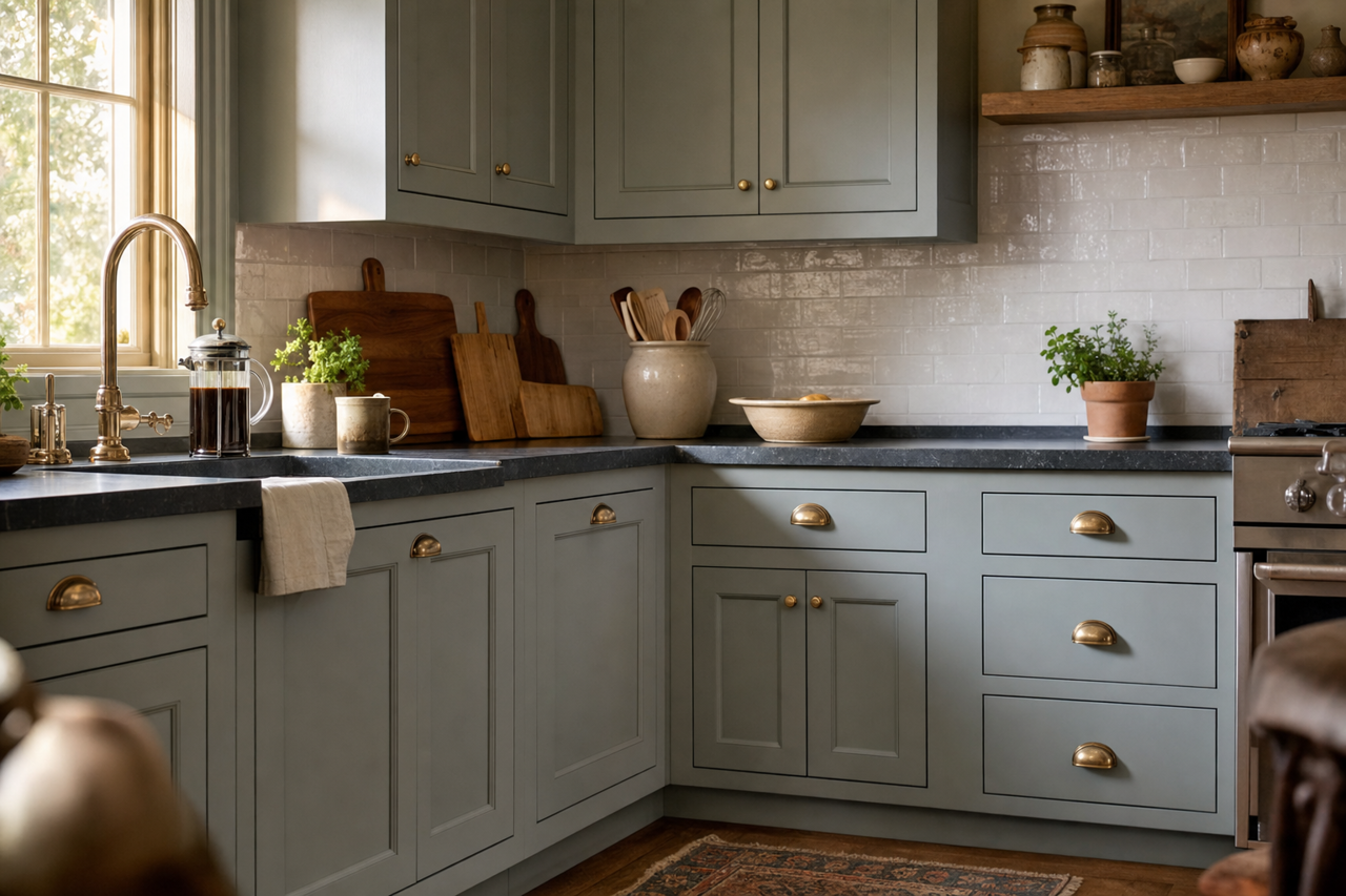 Stonybrook by Benjamin Moore on cabinets