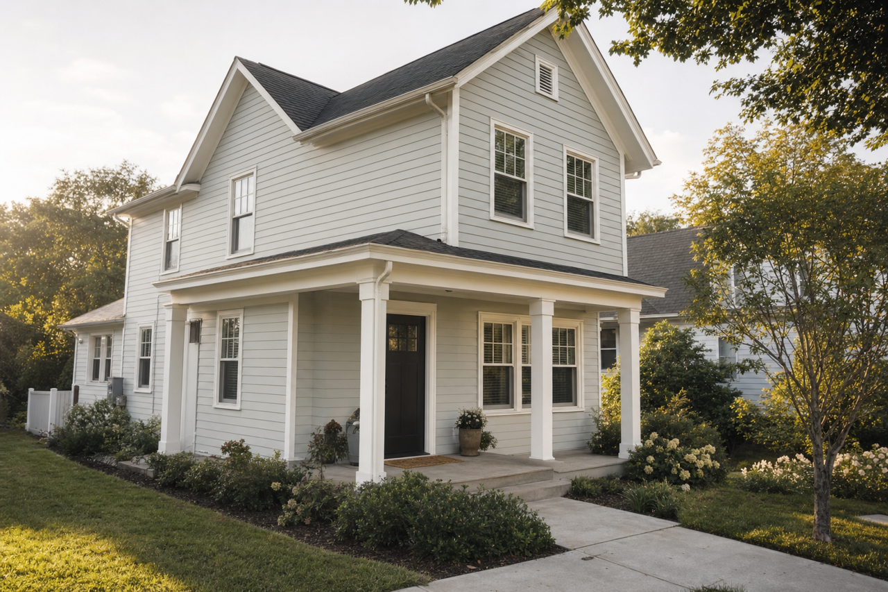 Gray by Benjamin Moore on exterior