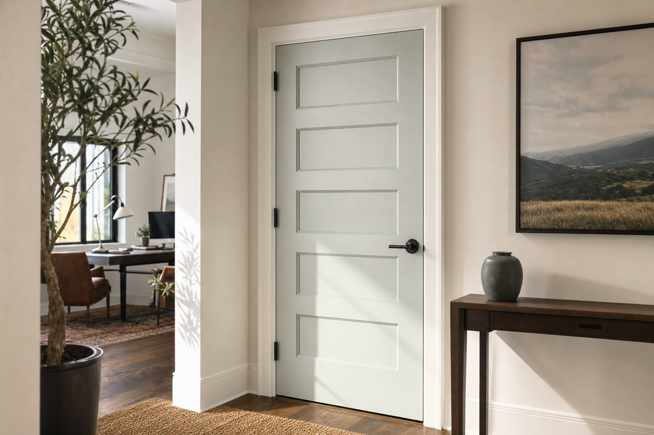 Gray by Benjamin Moore on interior-doors